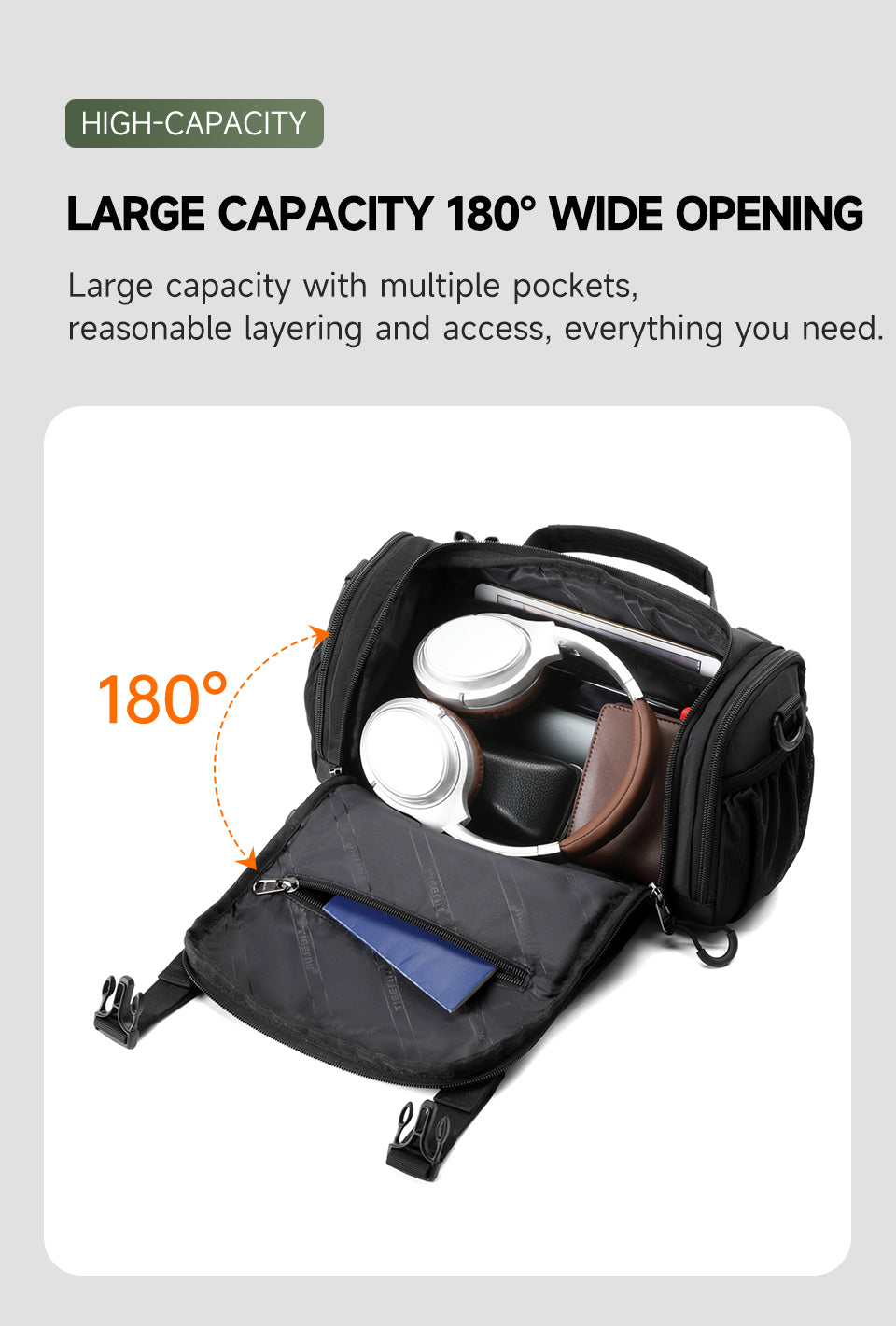 Tigernu Hot Sale High Quality Large Capacity Multi-pocket Nylon Waterproof Wear-resistant Outdoor Activity Bicycle Travel Backpack