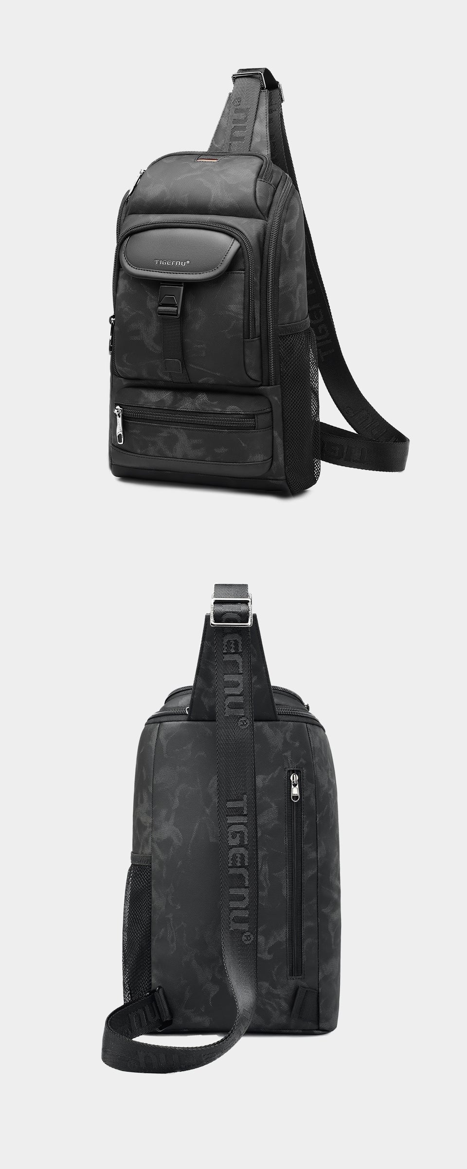 TIGERNU Large Capacity 9.7 Inch Nylon Lightweight Wear-Resistant Waterproof Outdoor Sports Men's Messenger Bag Crossbody Bags