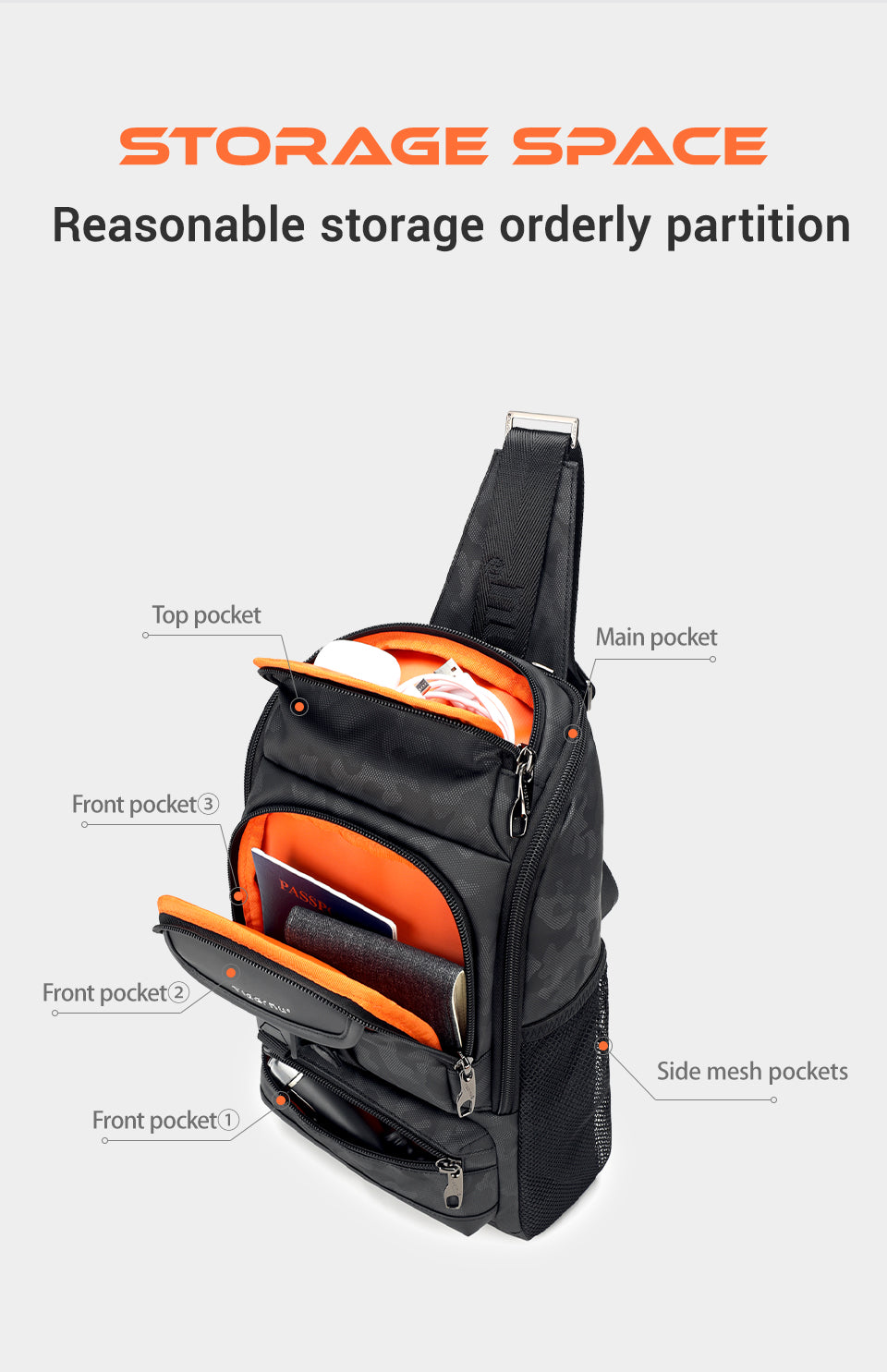 TIGERNU Large Capacity 9.7 Inch Nylon Lightweight Wear-Resistant Waterproof Outdoor Sports Men's Messenger Bag Crossbody Bags