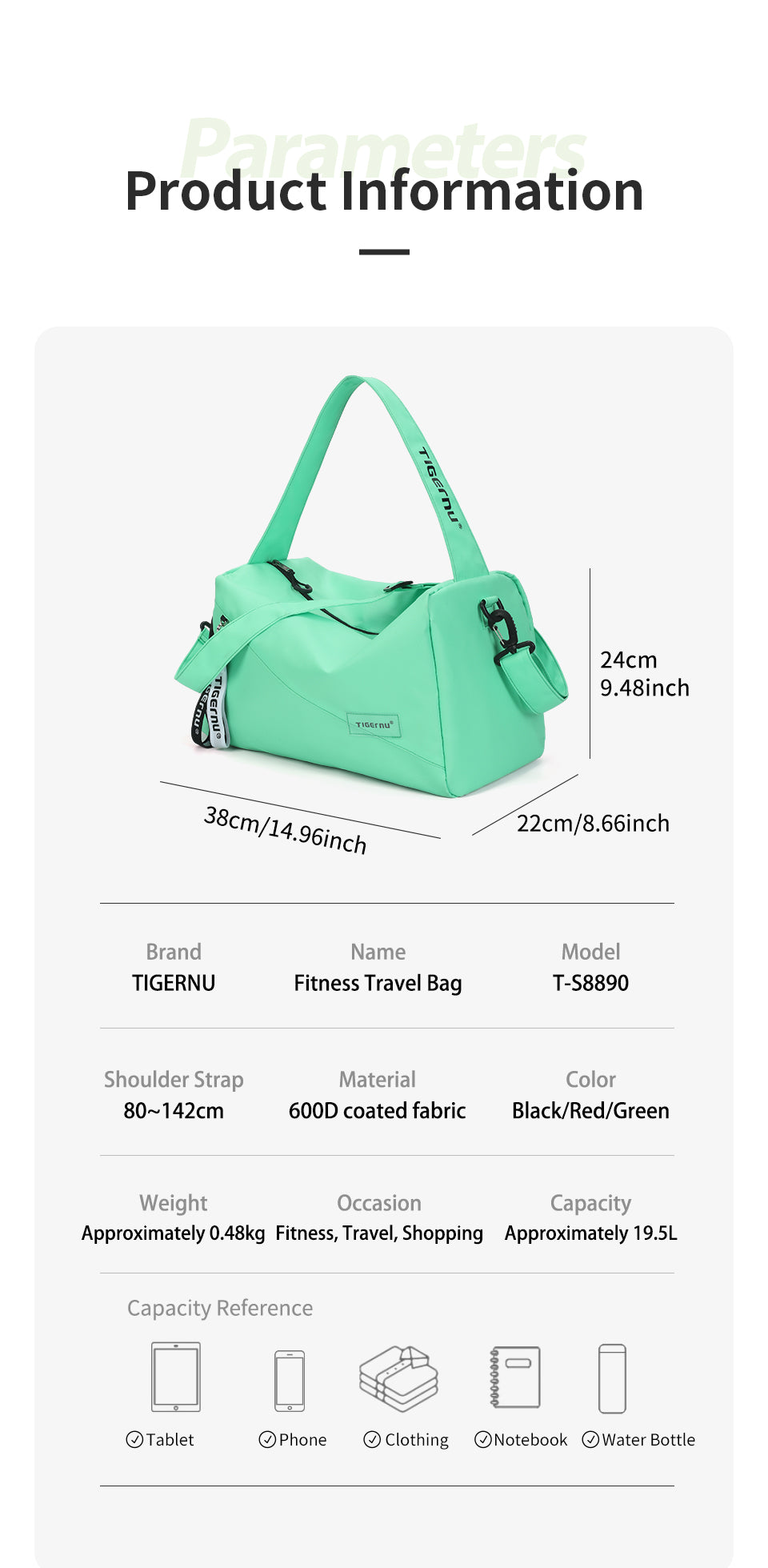 Tigernu High-end Leisure Sport Backpack Wholesale Hot Sell Factory Fast Delivery Waterproof Large Capacity Sport Gym Bag With Shoes Bag