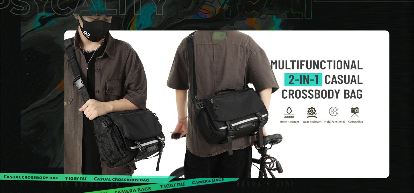Tigernu Multi Pocket News Camera Bag with Adjustable Strap Garment Sport Bag Sneaker Custom Sales Travel Crossbody Bag