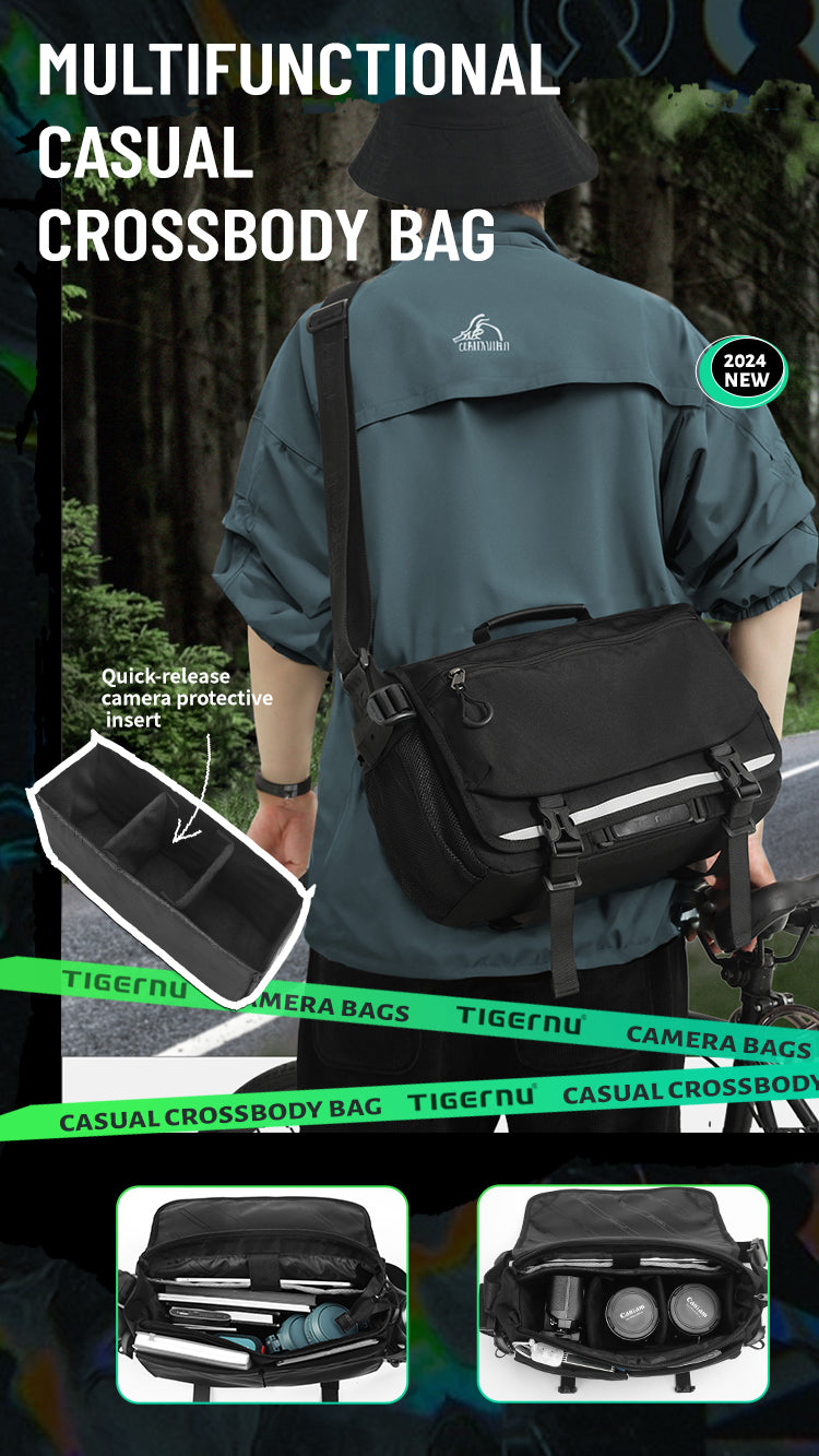 Tigernu Multi Pocket News Camera Bag with Adjustable Strap Garment Sport Bag Sneaker Custom Sales Travel Crossbody Bag