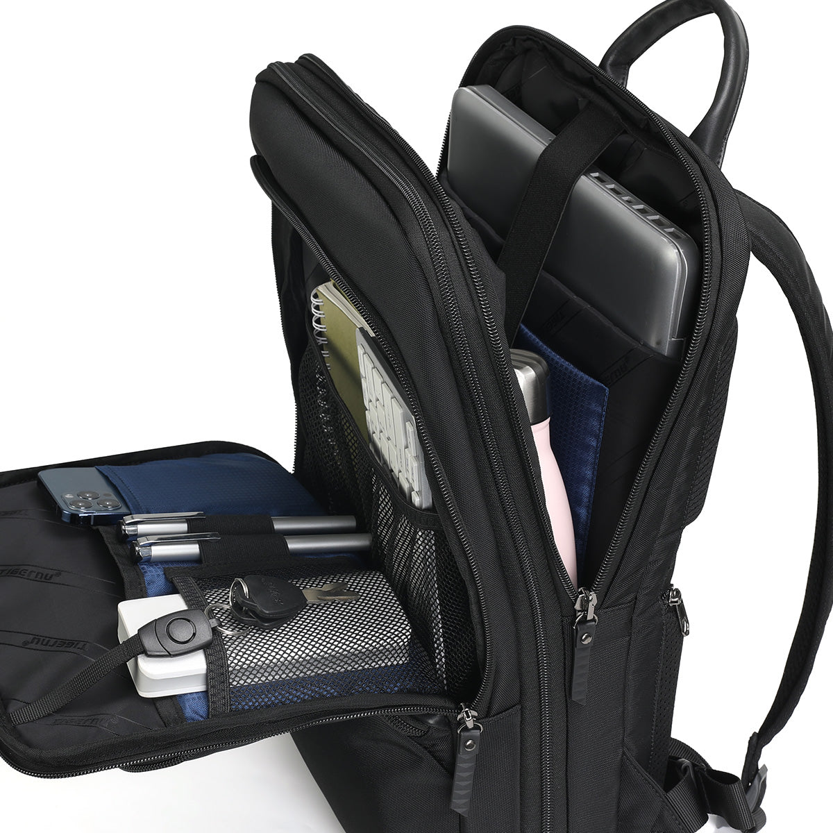 Tigernu Fashion Daily Portable Lightweight Laptop Bag Nylon S-Shaped Ergonomic Dynamic Expansion Men's Backpacks Backpack for Men