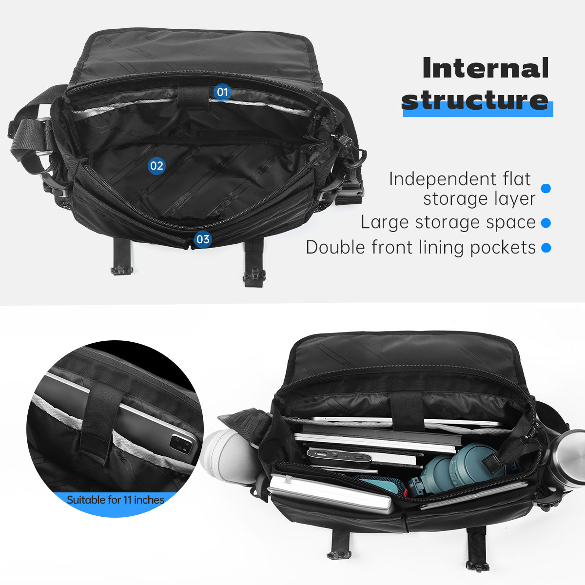 Tigernu Multi Pocket News Camera Bag with Adjustable Strap Garment Sport Bag Sneaker Custom Sales Travel Crossbody Bag