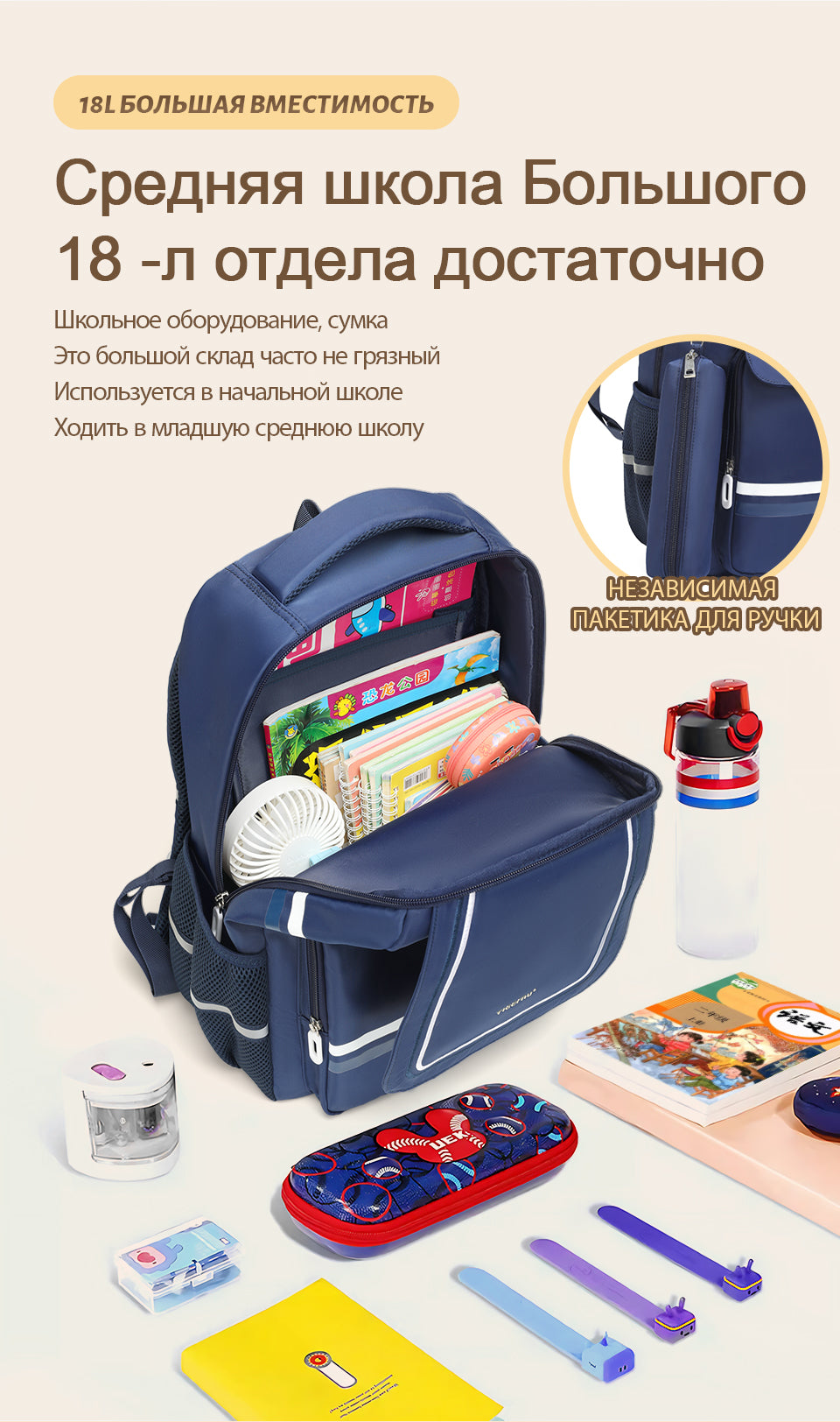 Tigernu High Quality Lightweight Waterproof Student Backpack Large Capacity Oxford Spine Protection Zipper Breathable Safe for Campus