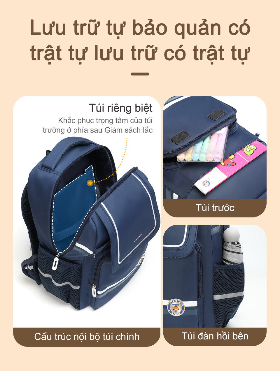 Tigernu High Quality Lightweight Waterproof Student Backpack Large Capacity Oxford Spine Protection Zipper Breathable Safe for Campus