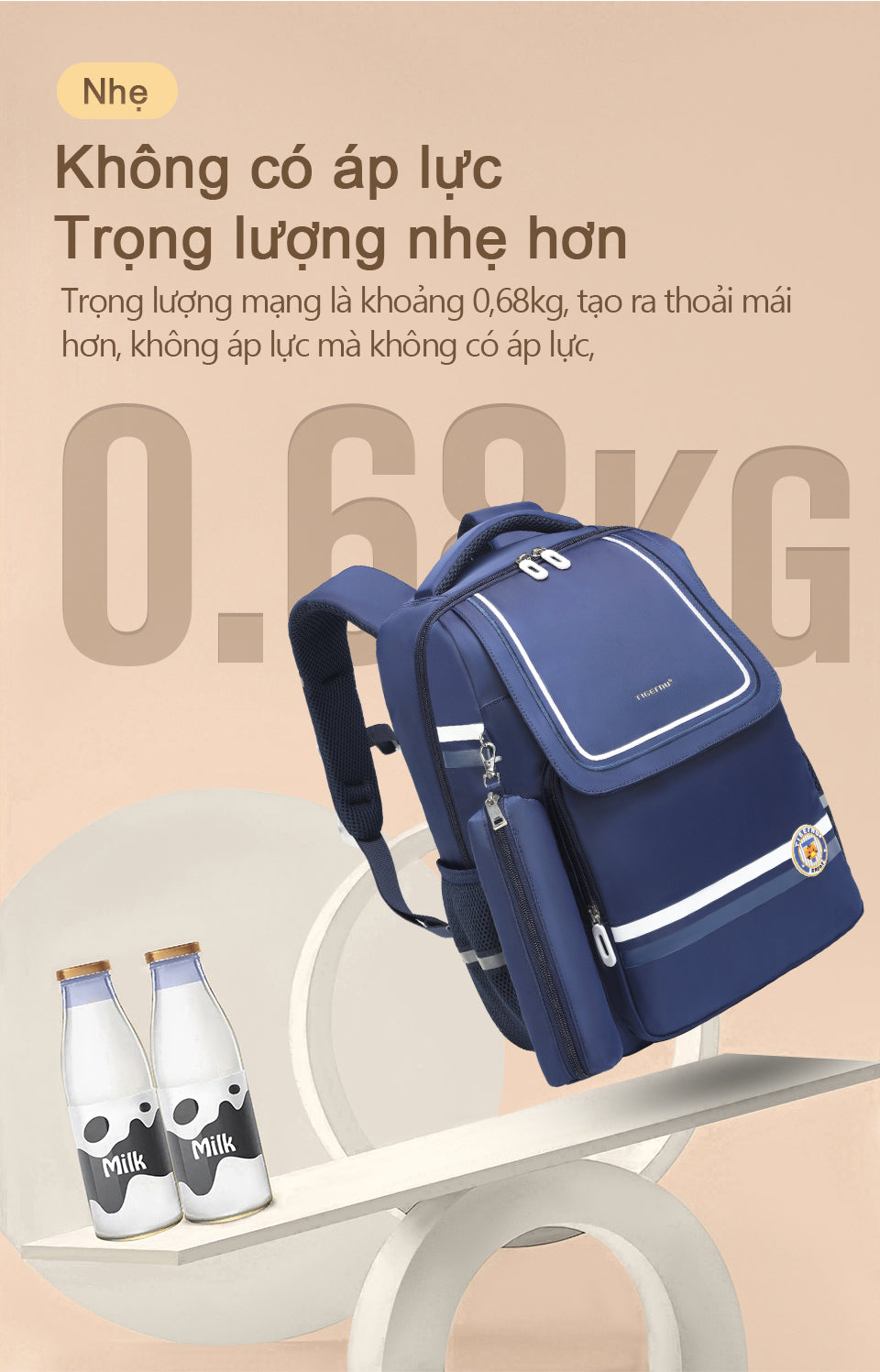 Tigernu High Quality Lightweight Waterproof Student Backpack Large Capacity Oxford Spine Protection Zipper Breathable Safe for Campus