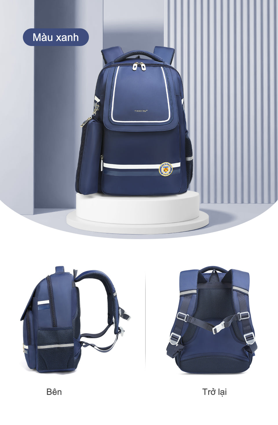 Tigernu High Quality Lightweight Waterproof Student Backpack Large Capacity Oxford Spine Protection Zipper Breathable Safe for Campus