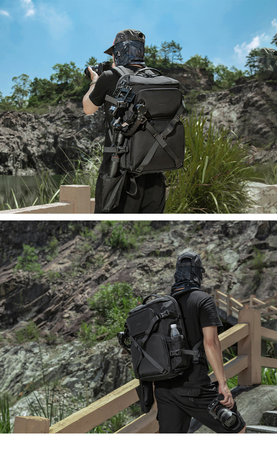 Tigernu Outdoor Waterproof Rain Cover Multifunctional Professional Tripod Holder Large Camera Backpack With Laptop Compartment