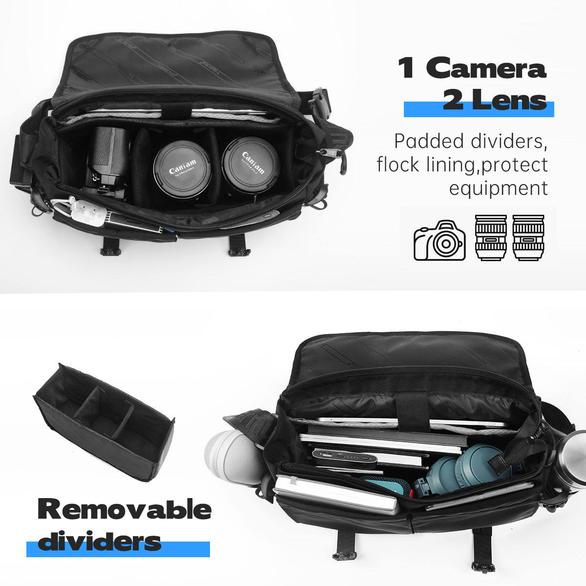 Tigernu Multi Pocket News Camera Bag with Adjustable Strap Garment Sport Bag Sneaker Custom Sales Travel Crossbody Bag