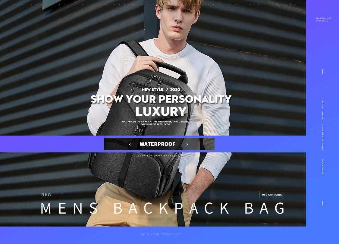 Tigernu Smart Storage Multicolor Backpack 14inch Ergonomic Waterproof Men's Outdoor Bag Men's Backpacks Backpack for Men
