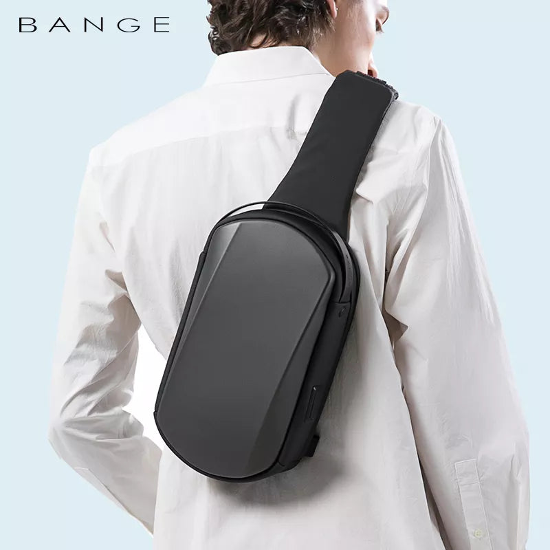 BANGE usb men travel outdoor waterproof portable men small shoulder crossbody sling bag crossbody sling bag