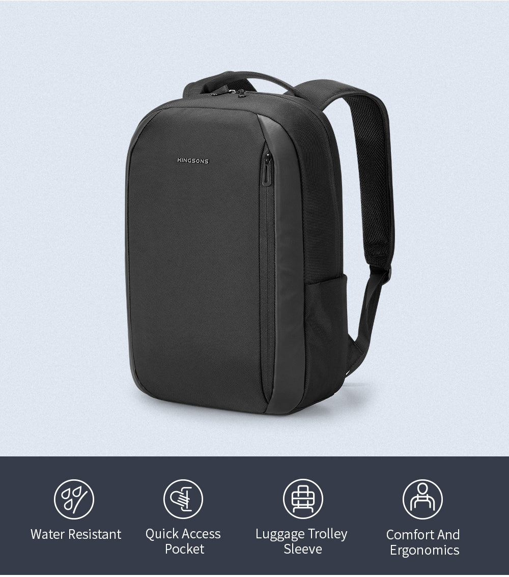 Kingsons Large Capacity Durable Business Laptop Backpack Leather Laptop Backpack Custom logo Waterproof Backpack School Bags