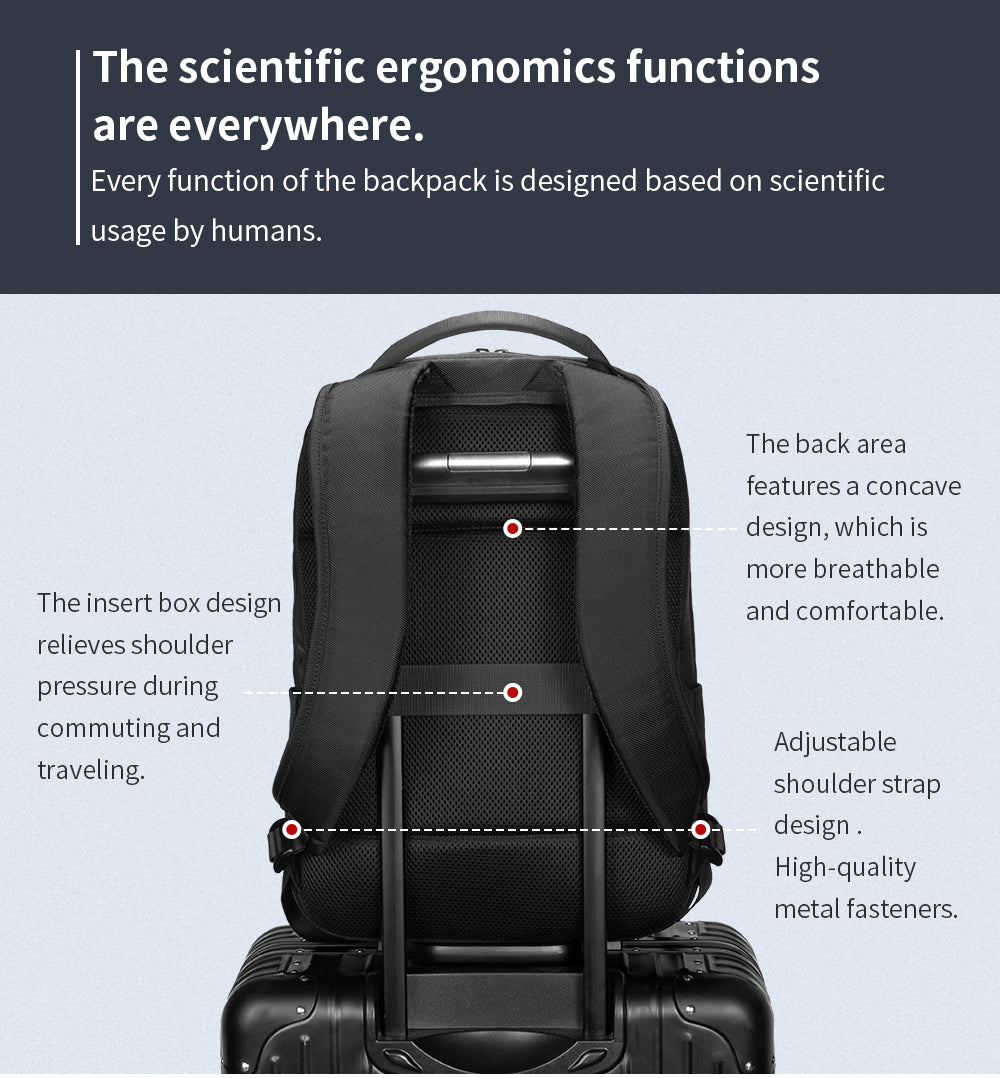 Kingsons Large Capacity Durable Business Laptop Backpack Leather Laptop Backpack Custom logo Waterproof Backpack School Bags