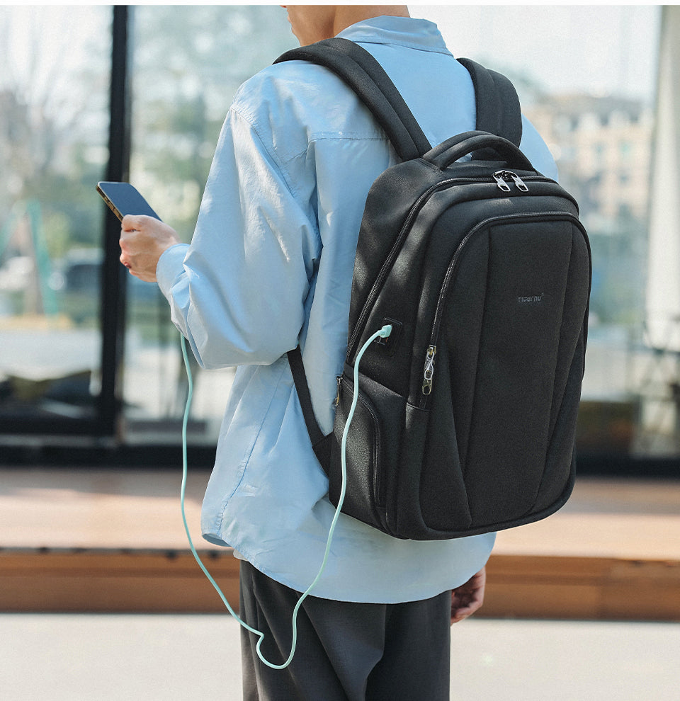 Tigernu High Quality Wholesale 15.6 Inch Computer Compartment Nylon USB Breathable Lightweight Waterproof Outdoor Travel Bag
