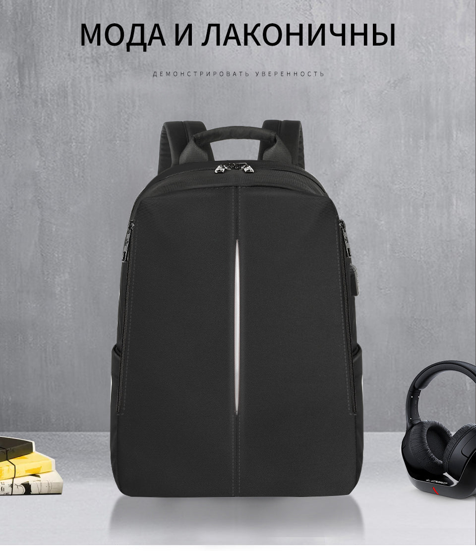 Tigernu Mens Backpack Bag Fit 15.6 Inch Laptop USB Recharging Travel Male Bag Anti-thief Student Bag