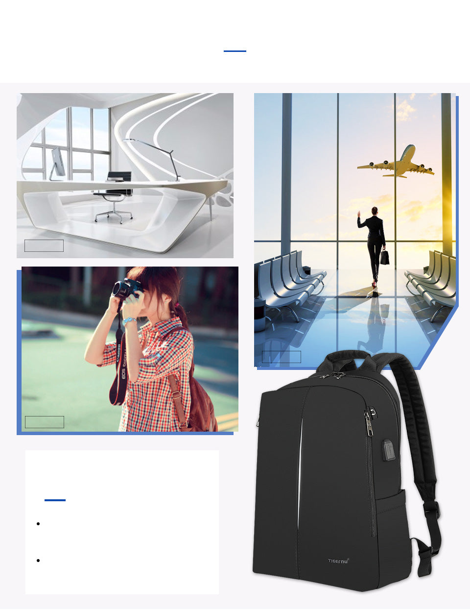 Tigernu Mens Backpack Bag Fit 15.6 Inch Laptop USB Recharging Travel Male Bag Anti-thief Student Bag