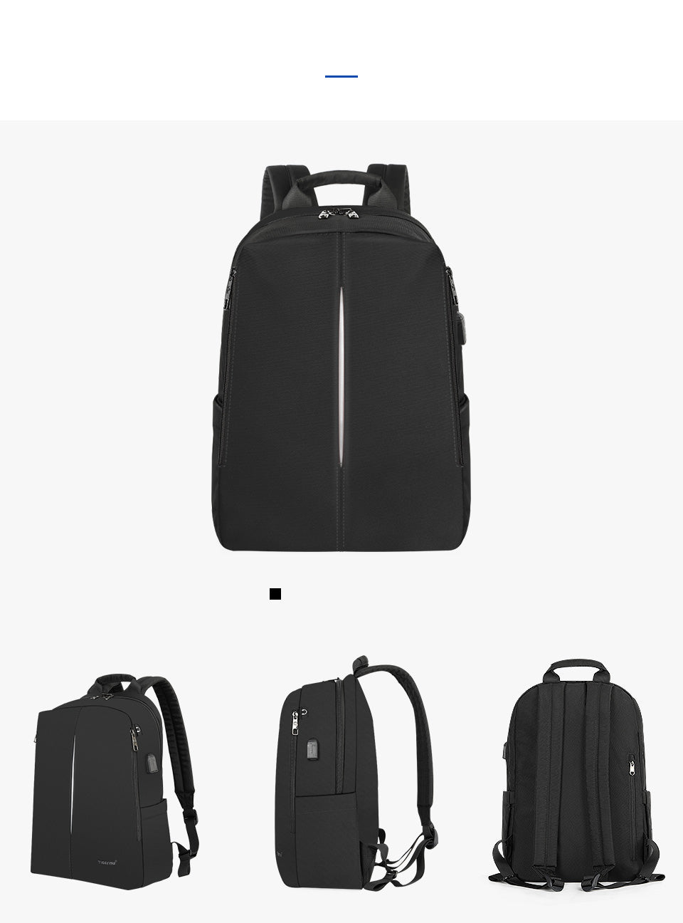 Tigernu Mens Backpack Bag Fit 15.6 Inch Laptop USB Recharging Travel Male Bag Anti-thief Student Bag