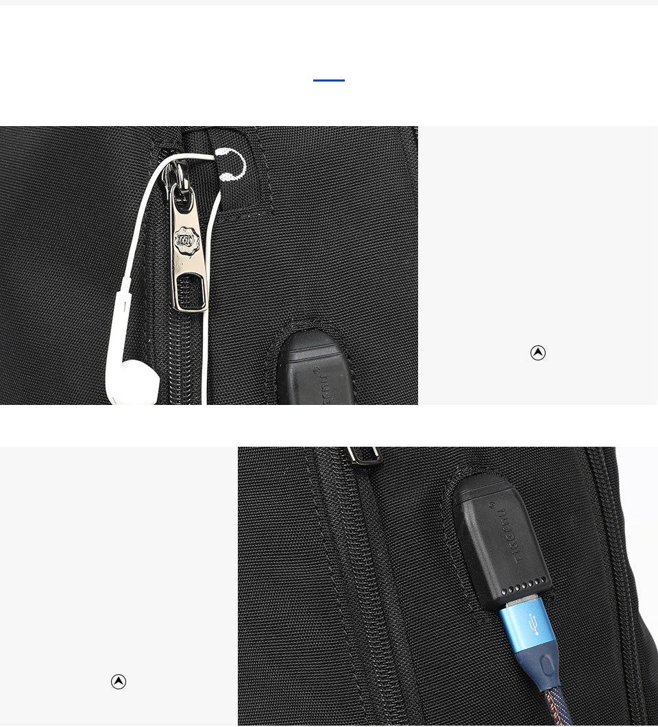 Tigernu Mens Backpack Bag Fit 15.6 Inch Laptop USB Recharging Travel Male Bag Anti-thief Student Bag