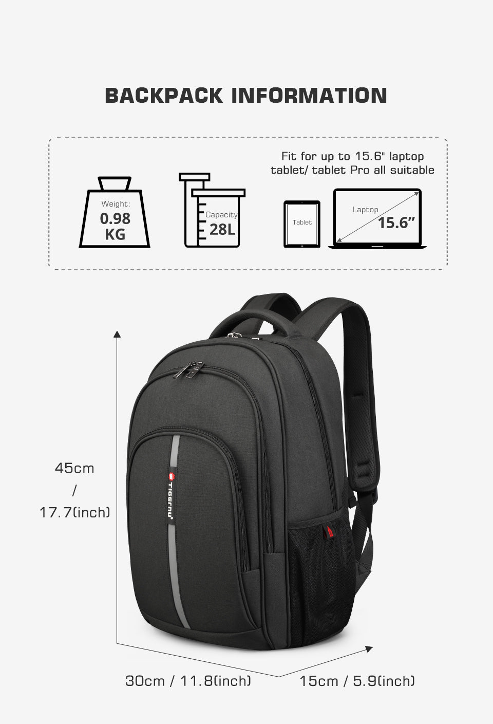 Tigernu High Quality Large Capacity Waterproof Polyester Men Backpack Travel Backpack Outdoor Business Laptop Bag Backpack