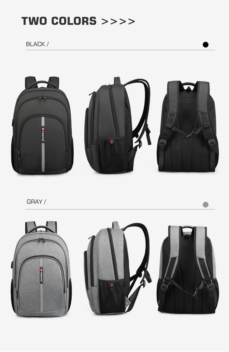 Tigernu High Quality Large Capacity Waterproof Polyester Men Backpack Travel Backpack Outdoor Business Laptop Bag Backpack