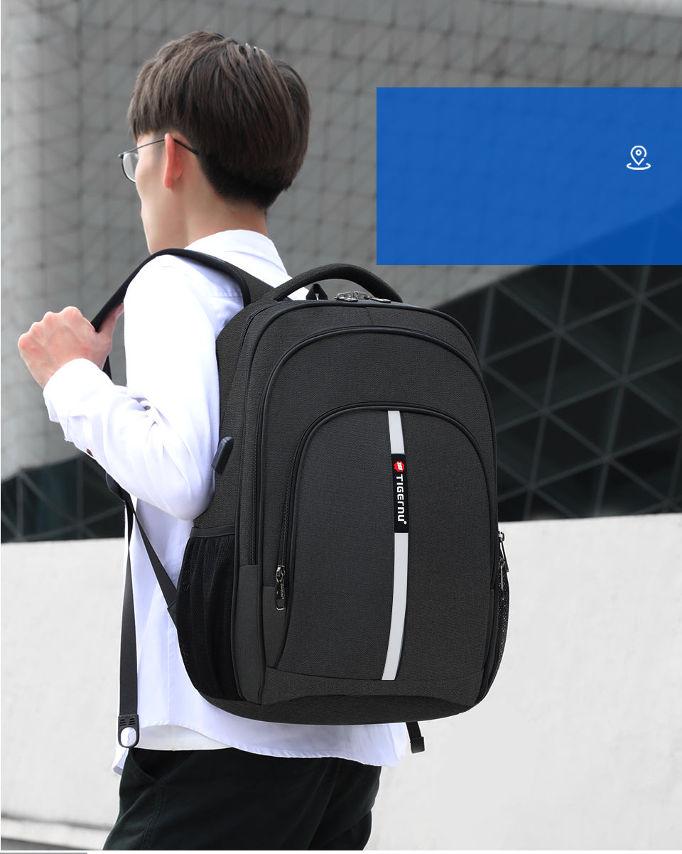 Tigernu High Quality Large Capacity Waterproof Polyester Men Backpack Travel Backpack Outdoor Business Laptop Bag Backpack