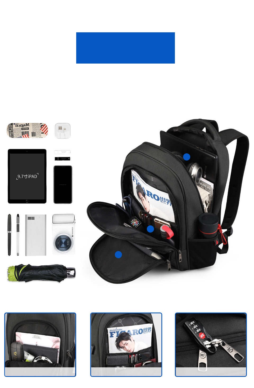 Tigernu High Quality Large Capacity Waterproof Polyester Men Backpack Travel Backpack Outdoor Business Laptop Bag Backpack