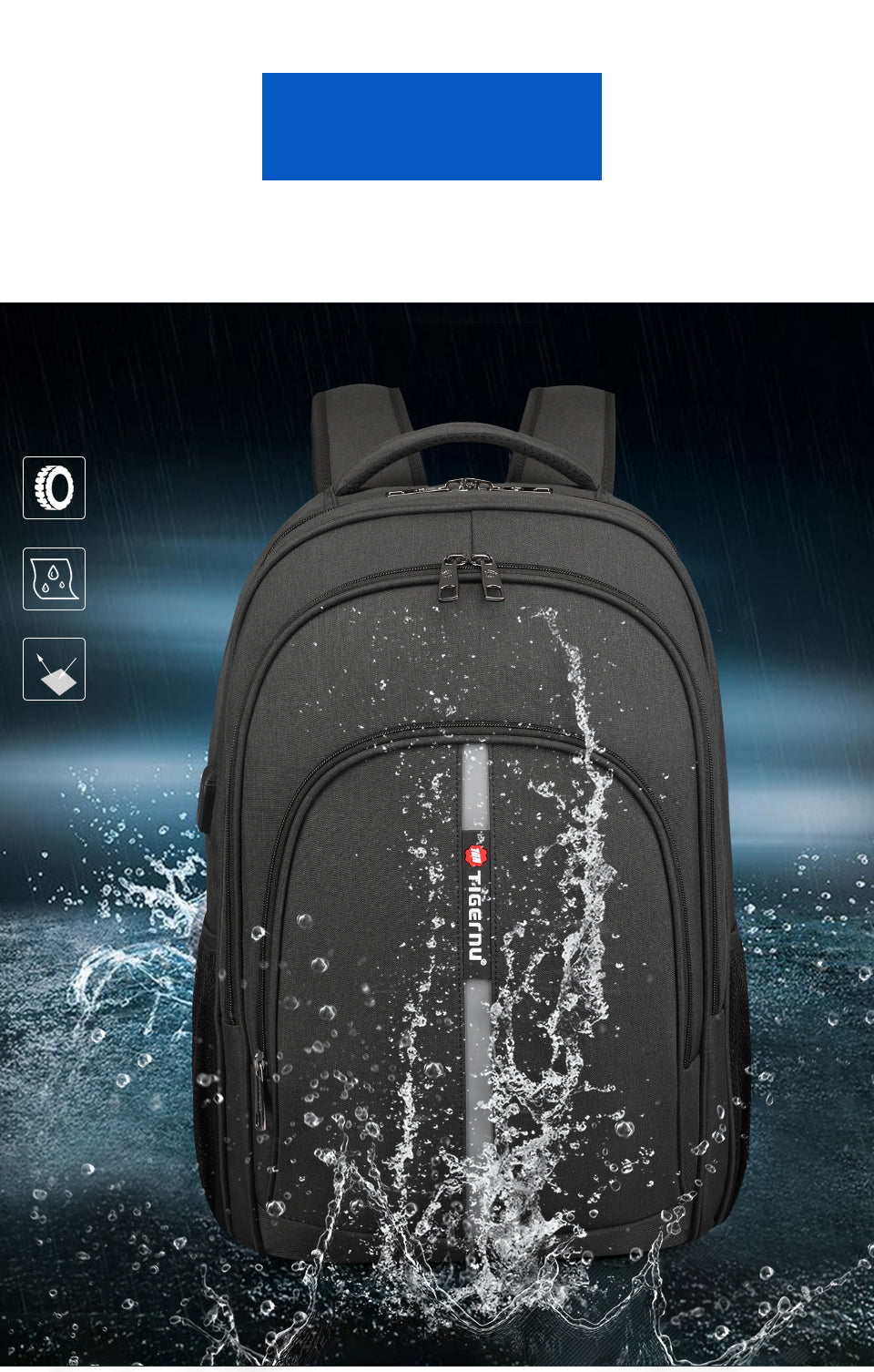 Tigernu High Quality Large Capacity Waterproof Polyester Men Backpack Travel Backpack Outdoor Business Laptop Bag Backpack