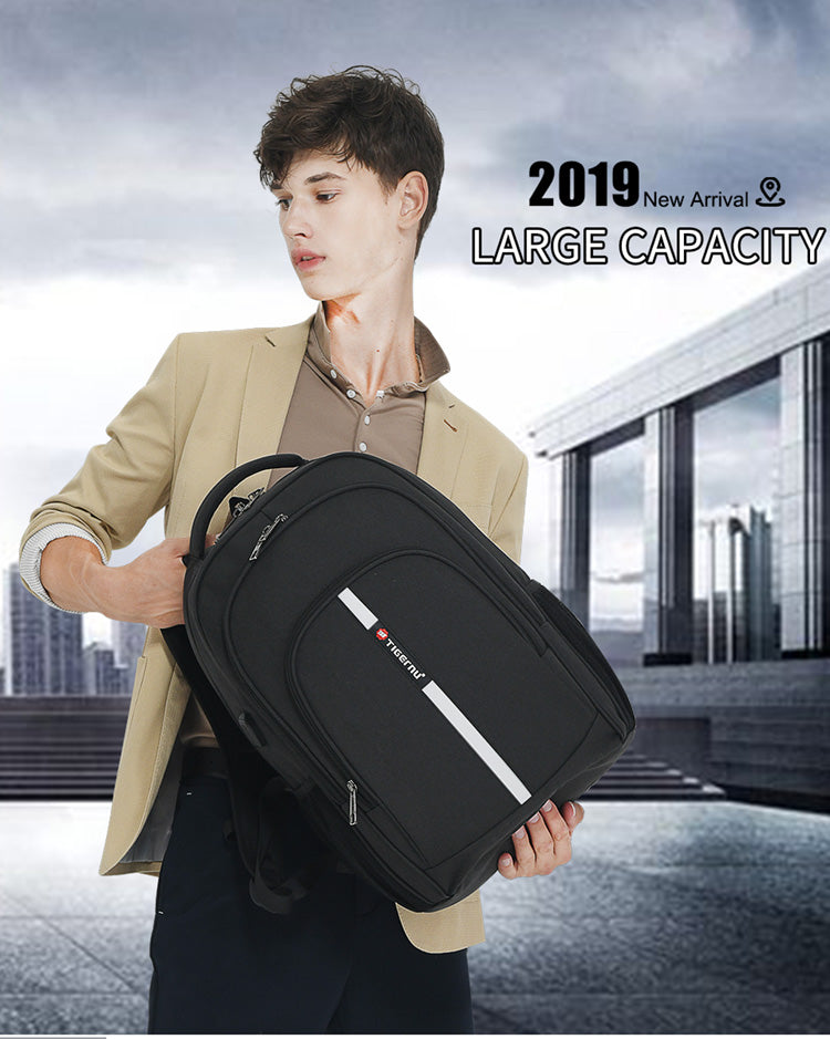 Tigernu High Quality Large Capacity Waterproof Polyester Men Backpack Travel Backpack Outdoor Business Laptop Bag Backpack