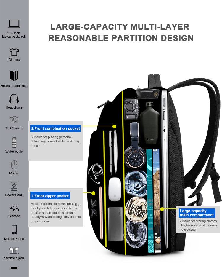 Tigernu High Quality Large Capacity Waterproof Polyester Men Backpack Travel Backpack Outdoor Business Laptop Bag Backpack