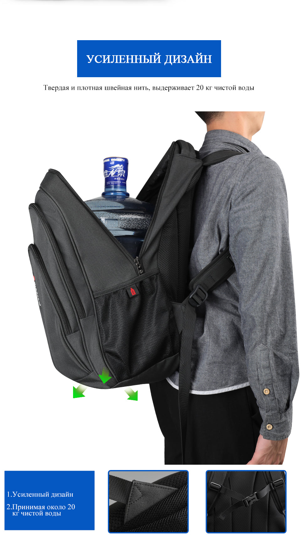 Tigernu High Quality Large Capacity Waterproof Polyester Men Backpack Travel Backpack Outdoor Business Laptop Bag Backpack