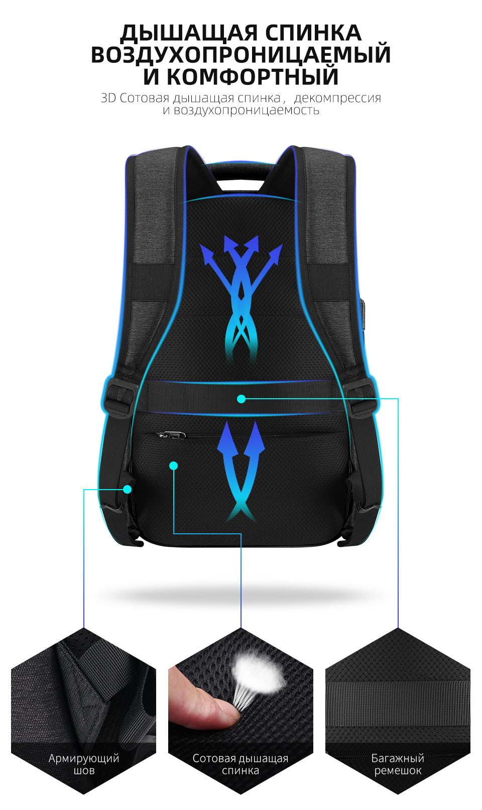 Tigernu Smart Storage Multicolor Backpack 14inch Ergonomic Waterproof Men's Outdoor Bag Men's Backpacks Backpack for Men