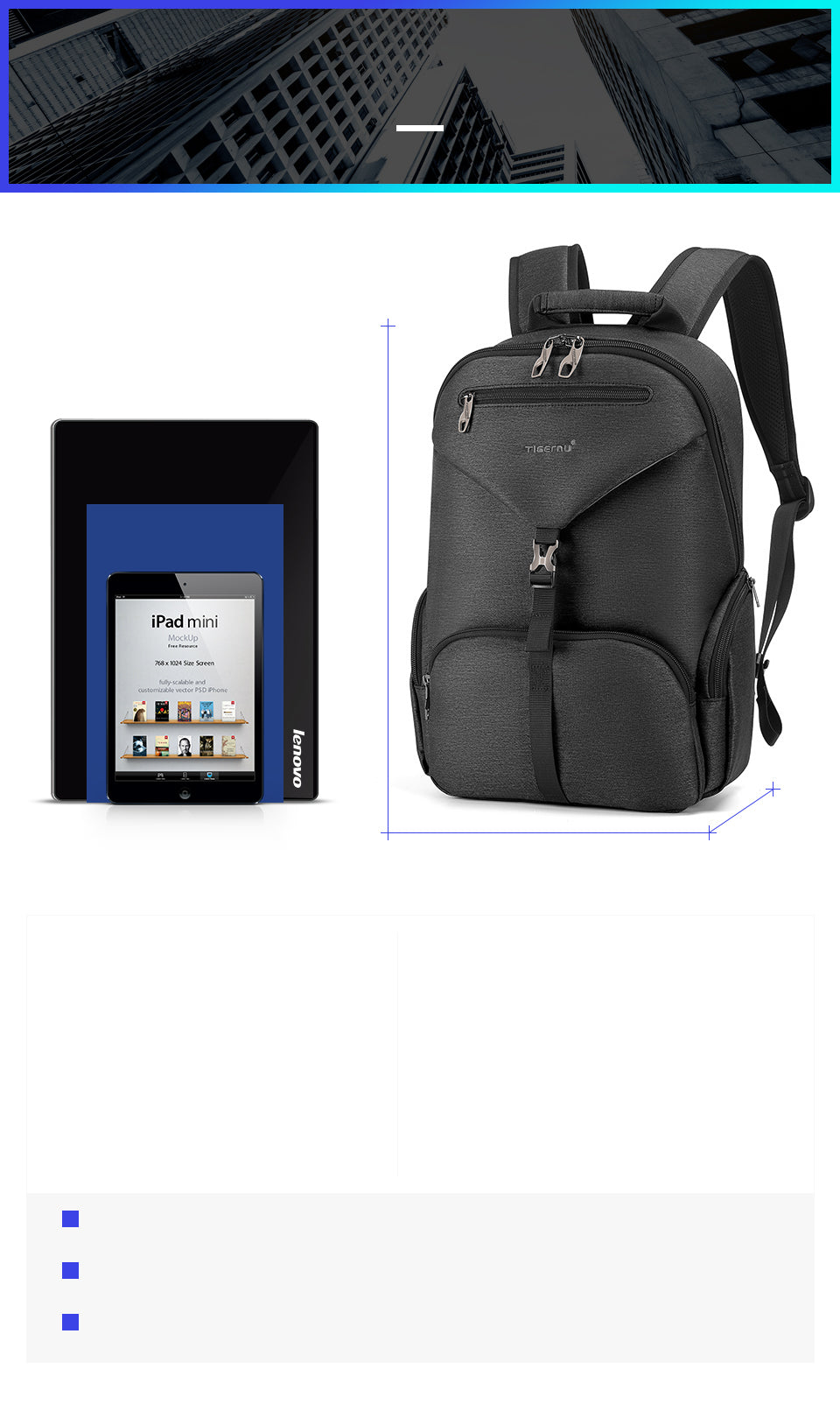 Tigernu Smart Storage Multicolor Backpack 14inch Ergonomic Waterproof Men's Outdoor Bag Men's Backpacks Backpack for Men