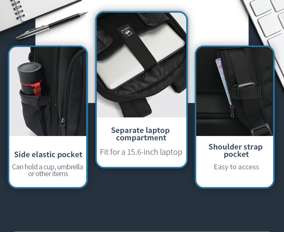 Tigernu Backpack 2025 Customizable Large Capacity Multi-function 15.6 Inch Lightweight Waterproof Daily Commuting Business Backpack