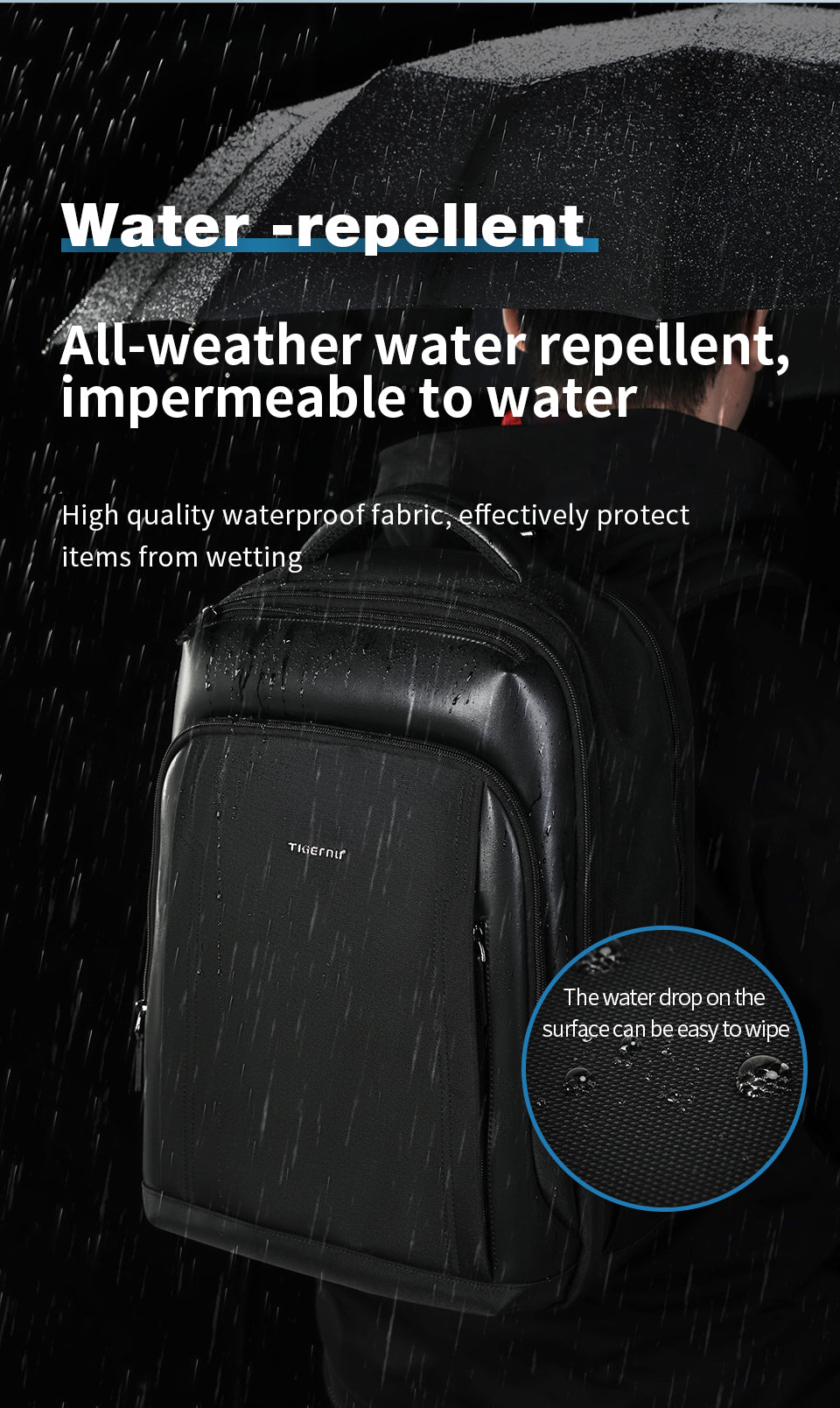 Tigernu Backpack 2025 Customizable Large Capacity Multi-function 15.6 Inch Lightweight Waterproof Daily Commuting Business Backpack