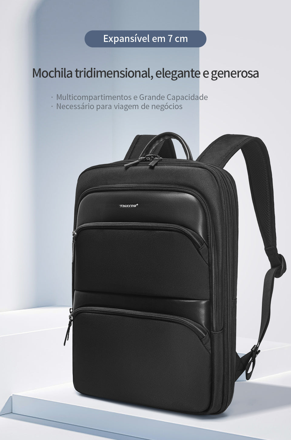 Tigernu Fashion Daily Portable Lightweight Laptop Bag Nylon S-Shaped Ergonomic Dynamic Expansion Men's Backpacks Backpack for Men