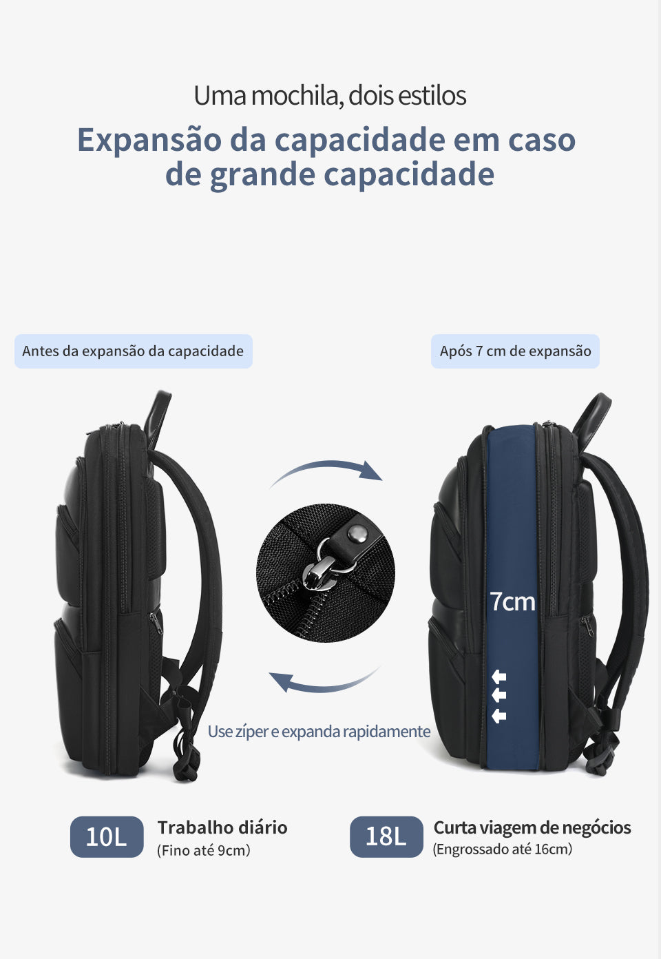 Tigernu Fashion Daily Portable Lightweight Laptop Bag Nylon S-Shaped Ergonomic Dynamic Expansion Men's Backpacks Backpack for Men
