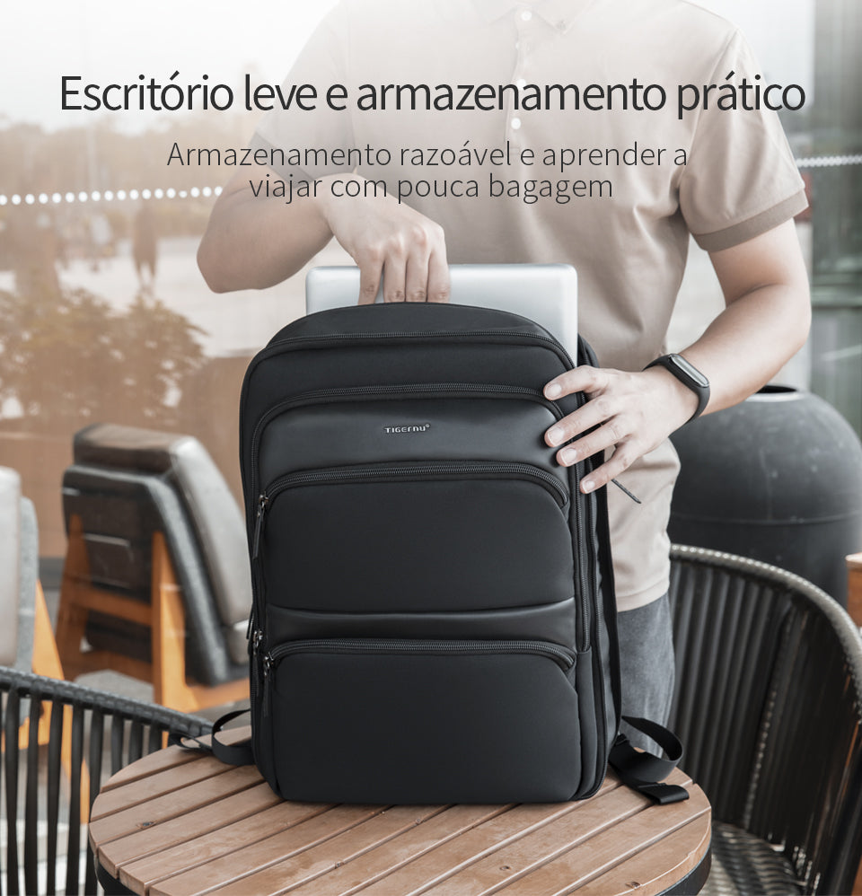 Tigernu Fashion Daily Portable Lightweight Laptop Bag Nylon S-Shaped Ergonomic Dynamic Expansion Men's Backpacks Backpack for Men