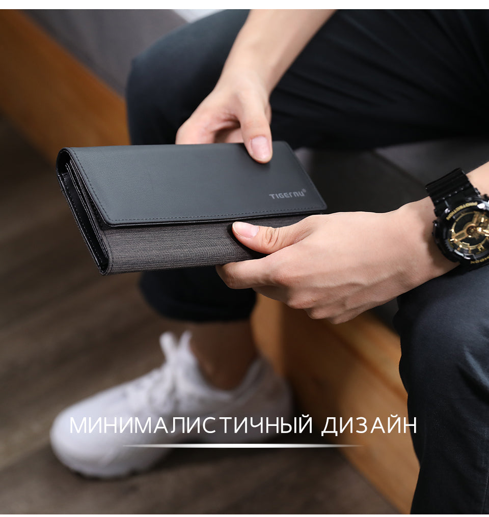 Tigernu Fashion Boutique 10 Inch Cationic Waterproof Oxford Cloth Waterproof Stain Resistant Universal Versatile Work Men's Wallet
