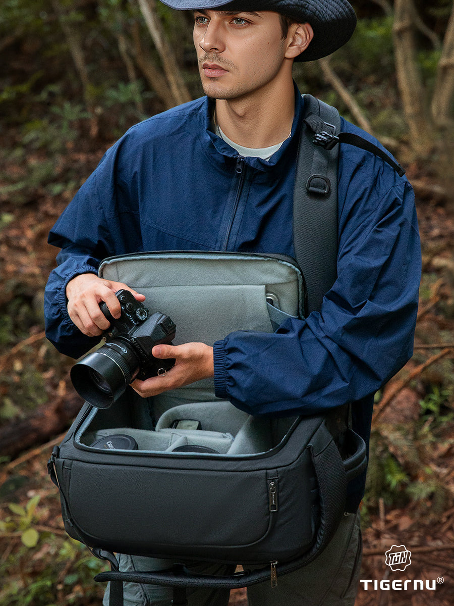 Tigernu Detachable Multi-pocket 14 Inch Nylon Waterproof Breathable Outdoor Photography Travel Camera Bag