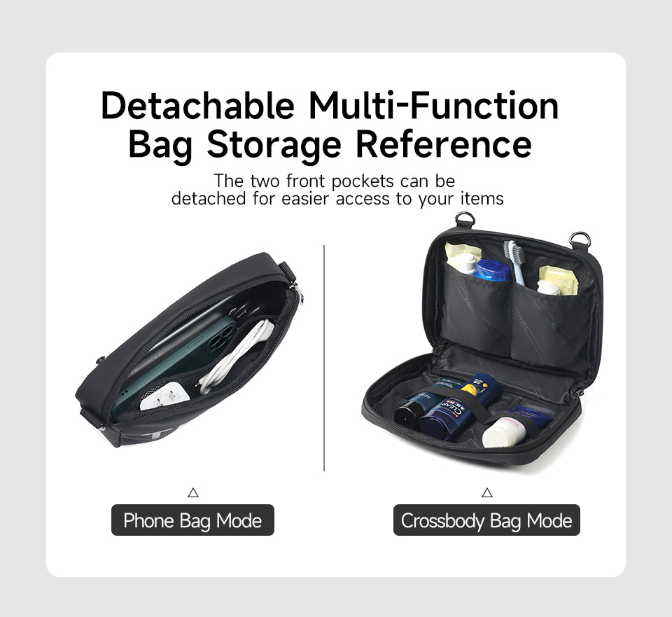 Tigernu Multi Functional Expansion Compartment, USB Waterproof and Breathable Honeycomb Back Panel, Nylon 3-in-1 Detachable Travel Bag
