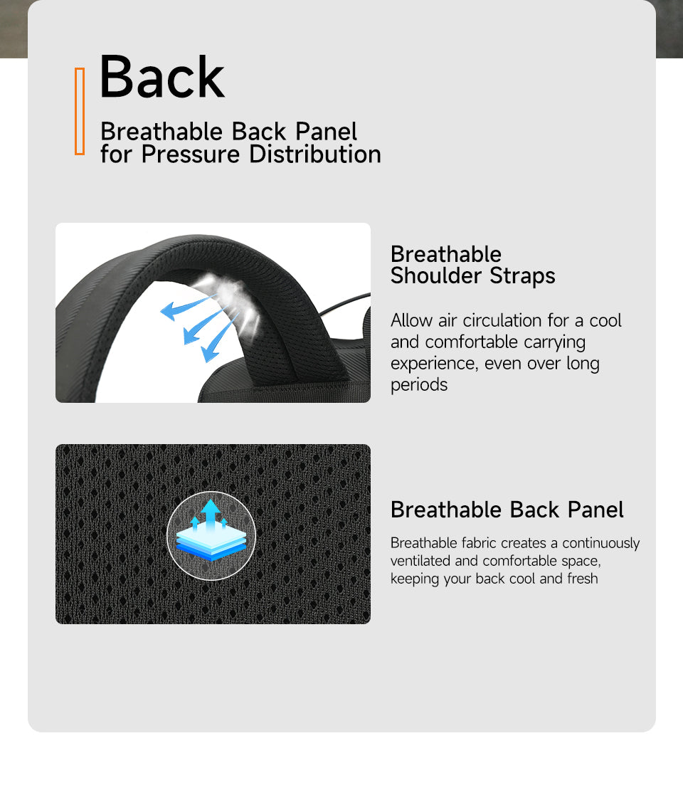 Tigernu Multi Functional Expansion Compartment, USB Waterproof and Breathable Honeycomb Back Panel, Nylon 3-in-1 Detachable Travel Bag