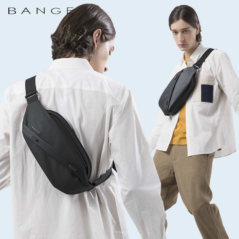 stylish waterproof black men crossbody bags sling custom sling bag men korean style sling bag