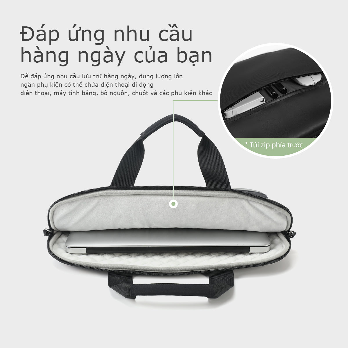 Tigernu Hot Sale Shockproof Computer Compartment Soft Handle Nylon Waterproof Durable Lightweight Office Commuting Laptop Bags & Covers