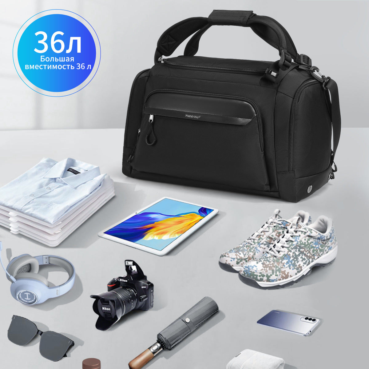 Tigernu Customizable Sport Fitness Gym Bag Weekender Sport Travel Bags Business Waterproof Large Capacity 15.6-inch Travel Bag