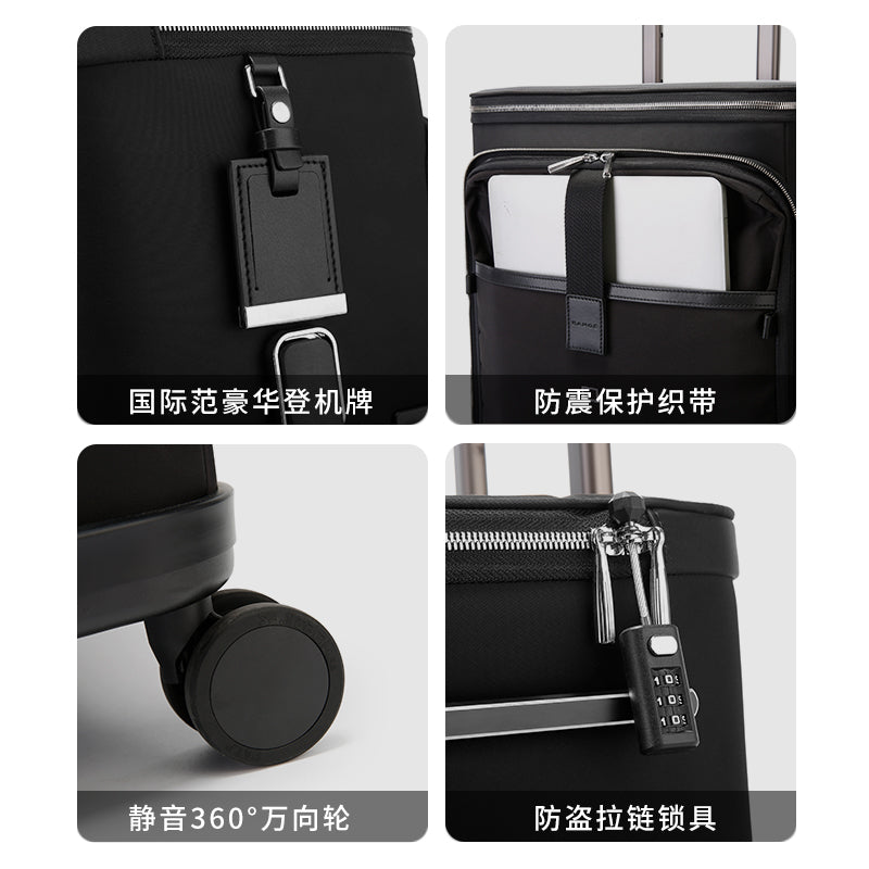 ANGE Unisex 360 Degree Silent Glide Wheels TSA Lock Premium 20inch Carry on Multifunction Travel Luggage