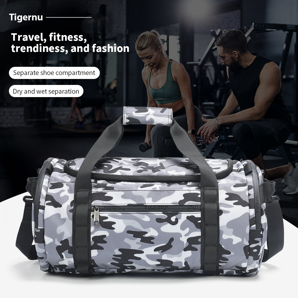Tigernu High Quality Large Capacity Multi-pocket Waterproof Compartment Nylon Lightweight Wear-resistant Simple Outdoor Travel Backpack