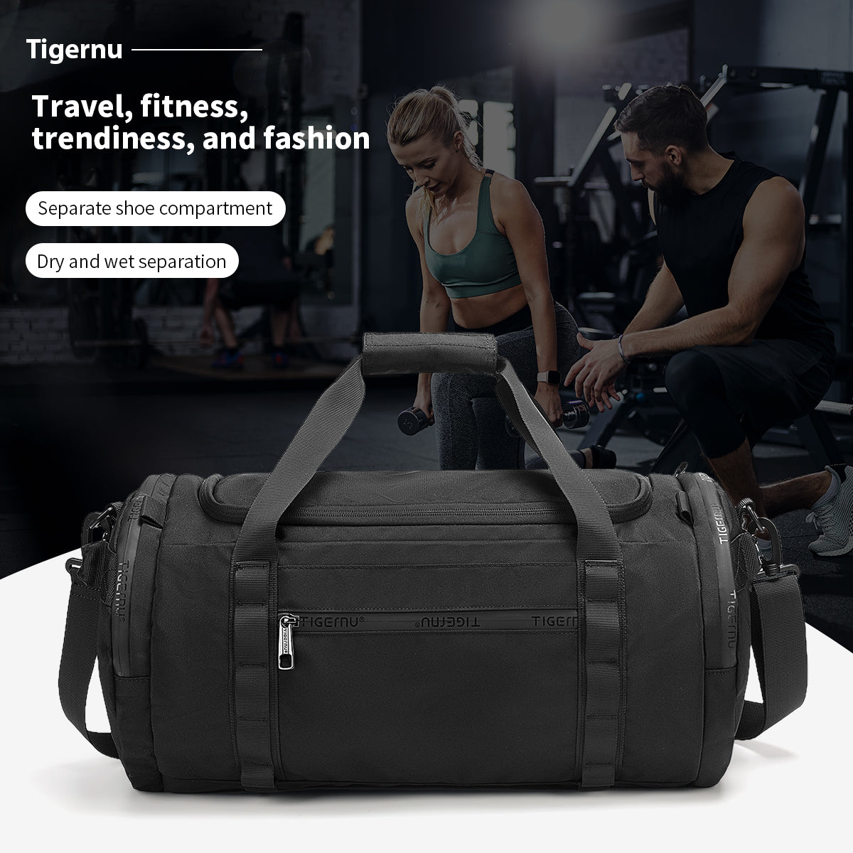 Tigernu High Quality Large Capacity Multi-pocket Waterproof Compartment Nylon Lightweight Wear-resistant Simple Outdoor Travel Backpack
