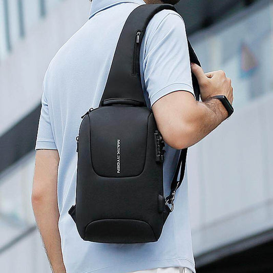 Mark Ryden New Custom Anti-theft School Business Usb Charging Shoulder Bag Men Chest Sling Bag