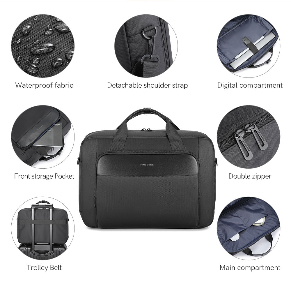 Kingsons Water Repellent Handbag Stylish Briefcase Notebook Bags Business Laptop Bag Unisex Portable Laptop Bag